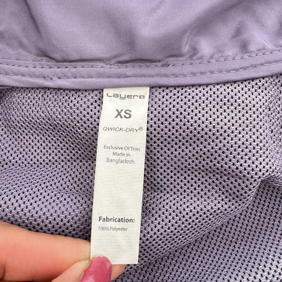 Layer 8 Rain Windbreaker Hooded Light Purple Jacket Qwick Dry XS - Picture 12 of 13